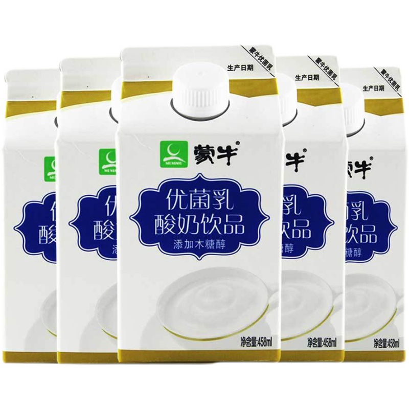 蒙牛官方旗艦店官網(wǎng)活菌型酸奶飲品458ml*12盒0蔗糖 優(yōu)菌乳 0添加
